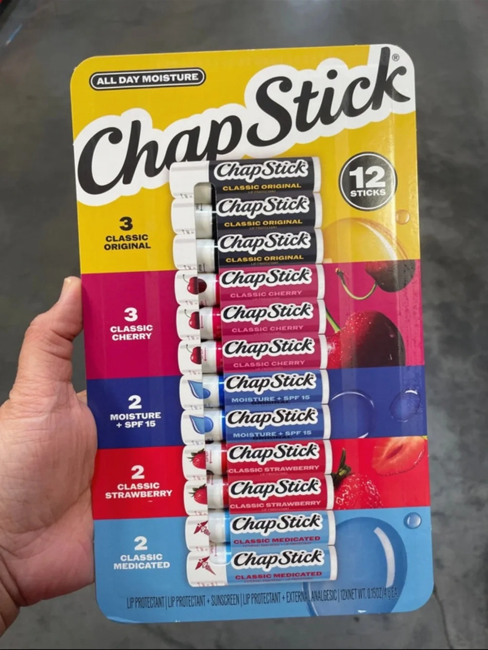 Chap Stick Moisturizer Lip Balm Value Pack 12 Pieces